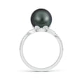 thumbnail image 2 of ANGARA Tahitian Cultured Pearl Bypass Ring with Diamond Halo in 14K White Gold for Women | June Birthstone, Birthday, Anniversary, Jewelry Gift for Women | Pearl Ring, 2 of 8