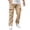 Khaki, variant on WIZUTIZ Mens Cargo Work Pants Elastic Waist Casual Lightweight Fashion Solid Trousers Outdoor Wrinkle Resistant Gym Sweatpants