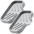 thumbnail image 5 of Troglfold soap dish 2 Silicone Soap Dishes for Shower/Bathroom/Kitchen (Grey),4.84"X3.82"X0.67", 5 of 10