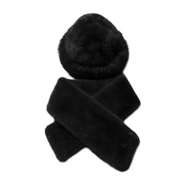 Sombrero de pescador con bufanda, gorro térmico informal para nieve, ideal para caminatas, acampadas y excursiones. negro