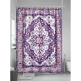 thumbnail image 5 of Boanket Polyester Fabric Purple Boho Shower Curtain, Ethnic Geometric Middle Century Art Waterproof Bathtub Curtain Bathroom Decor Set with Hooks 36 x 72 Inches,, 5 of 6
