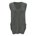 thumbnail image 5 of oqasdz Women's Sweaters V Neck Knit Sleeveless Long Sweaters Vest with Pocket Fall Winter Pullover Warm Fashion Top Casual Versatile, 5 of 6