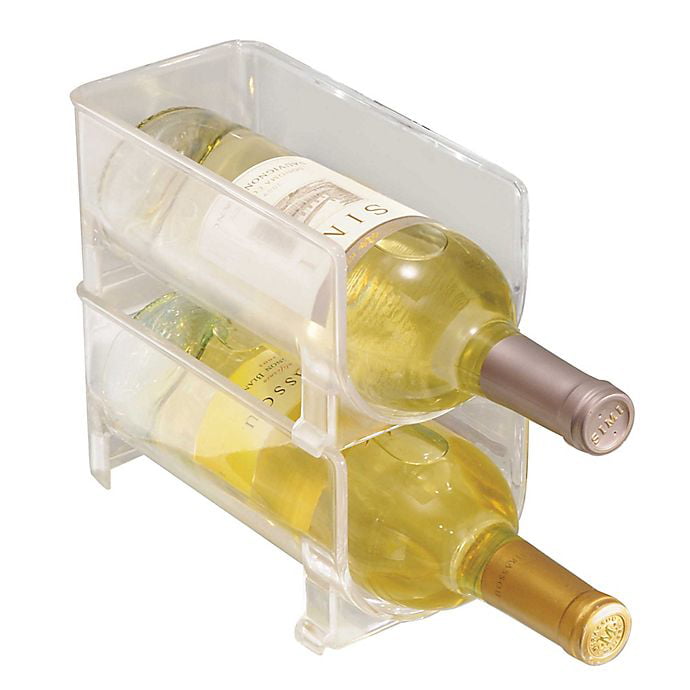 5 Bottle InterDesign Linus Stackable Wine and Water Rack for Kitchen Countertops Clear Botellero apilable para 5 Botellas de Vino y Agua 