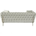 thumbnail image 4 of Meridian Furniture Aurora Cream Vegan Leather Loveseat, 4 of 11