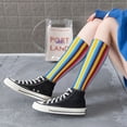 thumbnail image 5 of Rocae Yellow Blue Mexican Blanket Stripes for Novelty Casual compression Socks For Women Men Contrast Color Stockings, 5 of 6