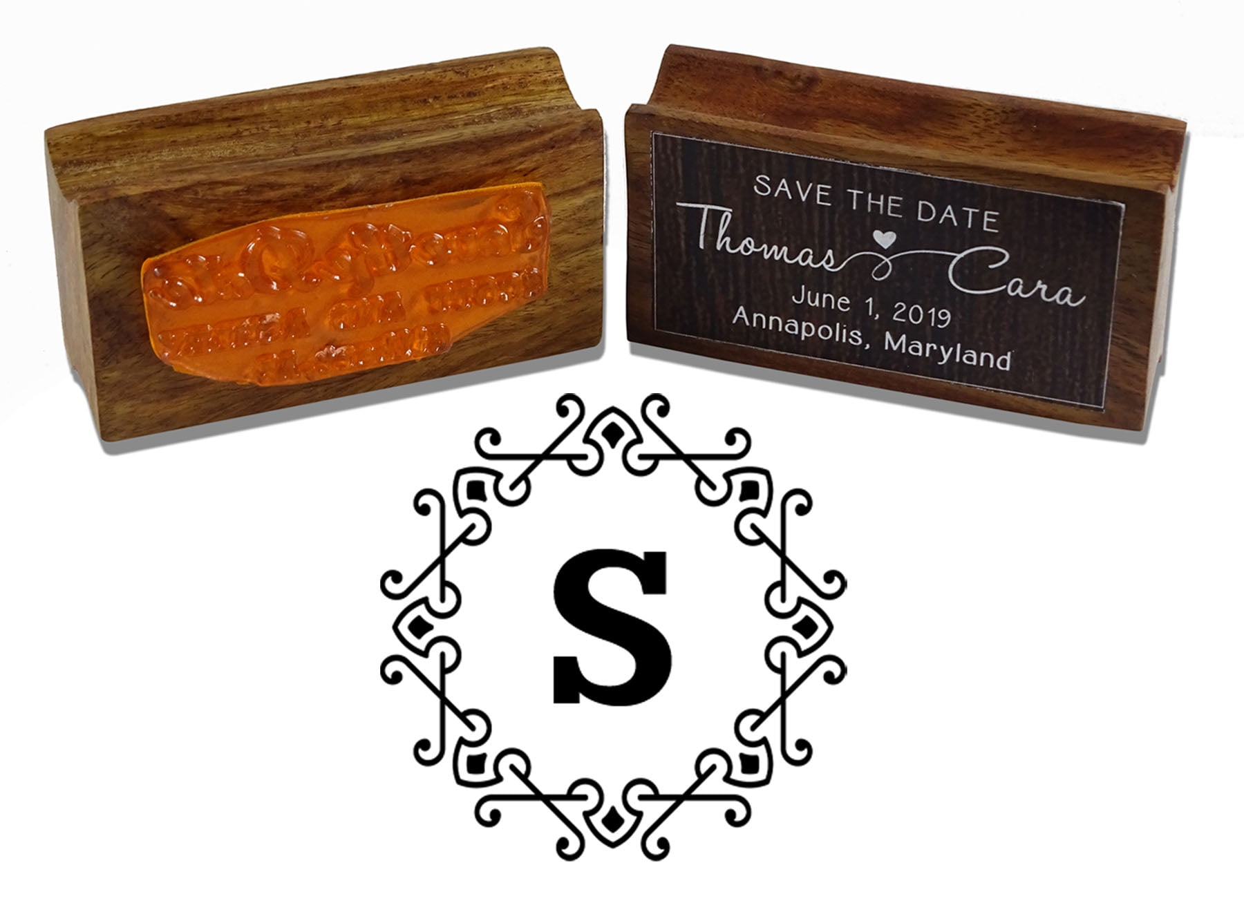 Printtoo Scrap-booking Tampon Carré En Bois Et Caoutchouc