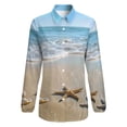 thumbnail image 4 of Starfish Beach Long Sleeve Blouse Woman Streetwear Casual Shirts Summer Oversize Woman Streetwear Clothing Birthday Present, 4 of 7