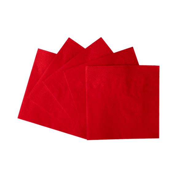 Karat 9.5"x9.5" Beverage Napkins - Red- 1,000 ct