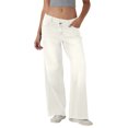 thumbnail image 2 of Women's Fashionable Versatile Asymmetric Low Rise Loose Fit Casual Jeans Comfort Stretch for Casual Outings and Holiday Season,White,2XL, 2 of 8