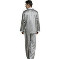 thumbnail image 2 of AMERTEER Men‘s Silk Pajamas Set Casual Print Home Service Two-Piece Set, 2 of 5