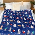 thumbnail image 2 of Christmas Throw Blanket Christmas Cat Printed Blanket Super Soft Flannel Fleece Blankets Winter Plush Fuzzy Warm Bed Blankets Xmas Holiday Decor for Couch Bed 50"X60", 2 of 7