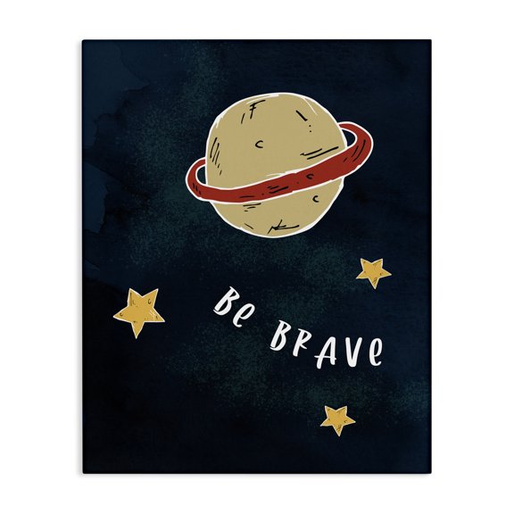 Stupell Industries Bohemian Be Brave Motivational Phrase Planet and Stars Canvas Art, 36 x 48, by Lil' Rue