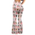 thumbnail image 2 of Xoenoiee French Bulldog Pattern Flare Leggings Sweatpants Bootleg Pants Wide Leg Yoga Pants for Women Fashion Clothes Trendy Bell Bottom Bootcut, Pink, L, 2 of 7