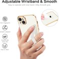 thumbnail image 3 of iPhone 14 Case, iPhone 14 Phone Case,Slim Fit Soft TPU with Adjustable Wristband Kickstand Plating Scratch Resistant Shockproof Protective Cover for Apple iPhone 14 6.1 Inch 2022, White/Golden, 3 of 18