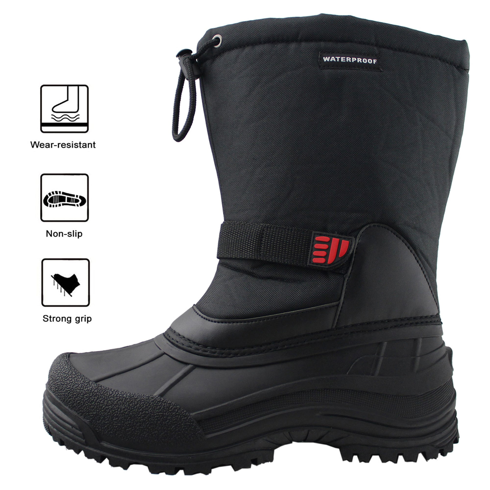 Tanleewa Men's Insulated Waterproof Winter Snow Boots Hiking Duck Boots Shoe Size 6.5 Adult Male