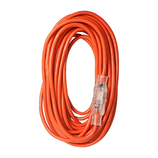 Outdoor Heavyduty Lighted US Extension Cord Wire 15A 14AWG SJTW 50Ft