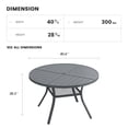 thumbnail image 2 of DIFY 40.6" Round Metal Patio Dining Table for 4, Outdoor Table with Umbrella Hole & Shelf, Dark Gray, 2 of 7