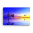 thumbnail image 3 of Startonight Canvas Wall Art Surreal Blue Landscape Water, Tree and Sunset Painting Framed 24" x 36"&nbsp;, 3 of 6