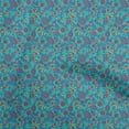 thumbnail image 1 of oneOone Georgette Viscose Turquoise Blue Fabric Kalamkari Craft Projects Decor Fabric Printed By The Yard 42 Inch Wide, 1 of 5
