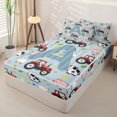 thumbnail image 2 of Catabedysis Farm Animals ABC Print A Zipper Twin Comforter Sets with Fitted Sheet and 2 Pillowcases For Boys,Personalized Monogrammed Gifts Zipper Bedding Set,Colorful Stars Reversible,4-Piece, 2 of 7