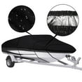 thumbnail image 3 of Trailerable Boat Cover, Heavy Duty Waterproof Boat Cover, 17-19FT UV Resistant Marine Grade Outboard Cover Compatible for Bass Boat, Fits Bayliner Tri-Hull V-Hull Fishing Runabout Boat, Black, 3 of 7