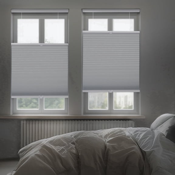 Regal Estate DrillMount Cordless 1.5" Blackout Top Down Bottom Up Cellular Shades, 62" W x 64" H, White