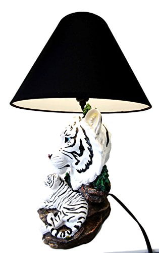 Ebros White Rare Alaskan Tiger Desktop, White Tiger Lamp
