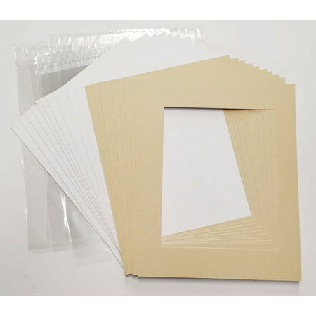 16x20 White Picture Mats with White Core for 11x14 Pictures - Fits 16x20