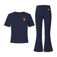 thumbnail image 6 of BXJX Girls Outfit Sets, Holiday Short Sleeve 2PC Crew Neck T-Shirts and Flare Pants Sets Navy Size 13-14 T, 6 of 6