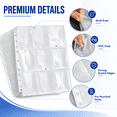 thumbnail image 4 of 9 Pocket Page Protector, Trading Card Sleeves Pages Card Binder Baseball Card Sheets for Standard Size Cards, Coupon, Sport Cards, Game Cards, Business Cards One-sided 30Pcs, 4 of 7