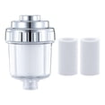 thumbnail image 2 of Purificador de agua para baño, purificador de agua para ducha, filtro de grifo, filtro de ducha en línea universal reutilizable, filtro de línea para 2 elementos filtrantes, 2 of 9