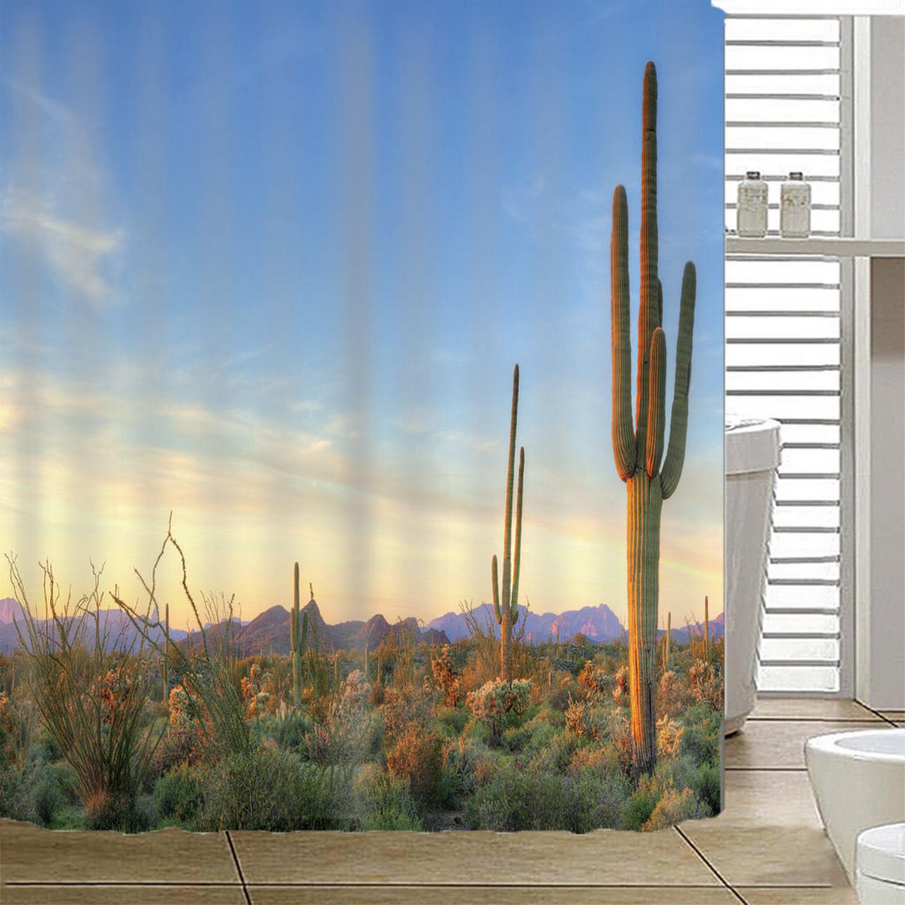 Cactus Shower Curtain Set Wilderness Huge Shrub Mountain Sky Bathroom Decor Waterproof Polyester Fabric Accessories Bath Walmart Canada