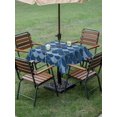 thumbnail image 3 of Outdoor Tablecloth with Umbrella Hole and Zipper, Blue Fish Scale Square Table Cloth 54x54 Inch Waterproof Tablecloth, Modern Geometric Ombre Abstract Moroccan Picnic Table Cover for Patio Camping, 3 of 7