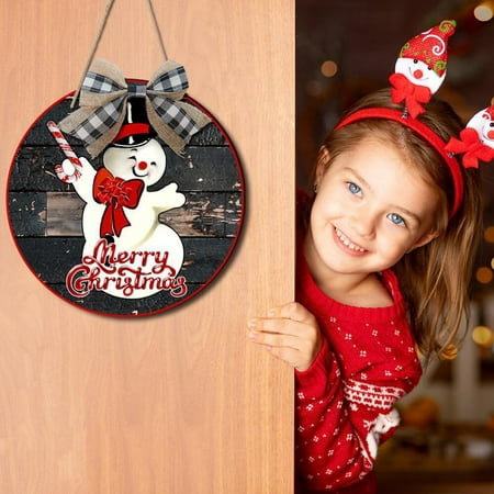 

Christmas Snowman Bow Wooden Pendant Holiday Party Porch Decoration Hanging Personalized Decoration Housewarming Gift Door Listing