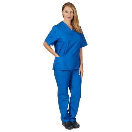 

M&M SCRUBS Unisex Solid Scrub Set Women Medical Uniforms 102