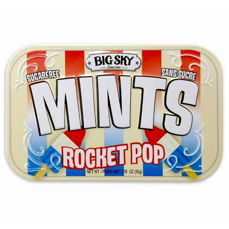 Big Sky Sugar Free Mint Candy, Rocket Pop, 1.76 Ounce (50g) Tin