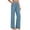 Light Blue, variant on Women's Wide-Leg Pants High Waist With Pockets Summer Trousers Solid Color Loose Fit Minimalist Office Bottoms
