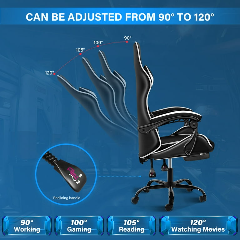  Gaming Chair, Backrest and Seat Height Adjustable