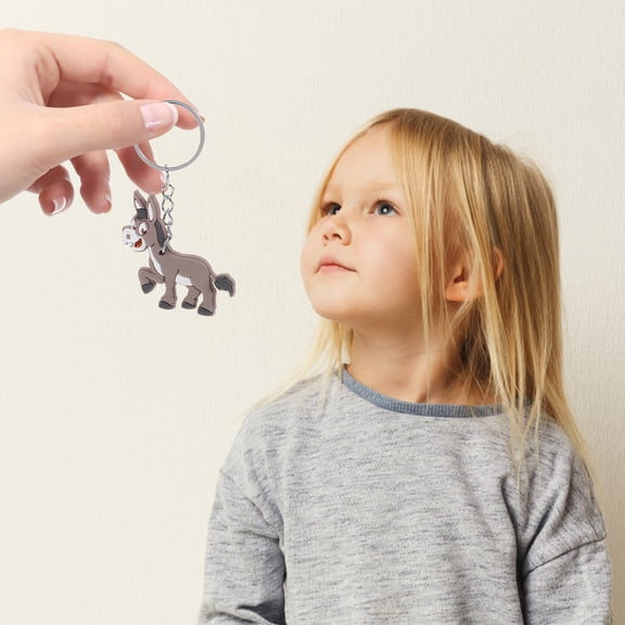 UPOUART 12Pcs Donkey Keychain Pendant Cartoon Style Keyring for Reward Boxes