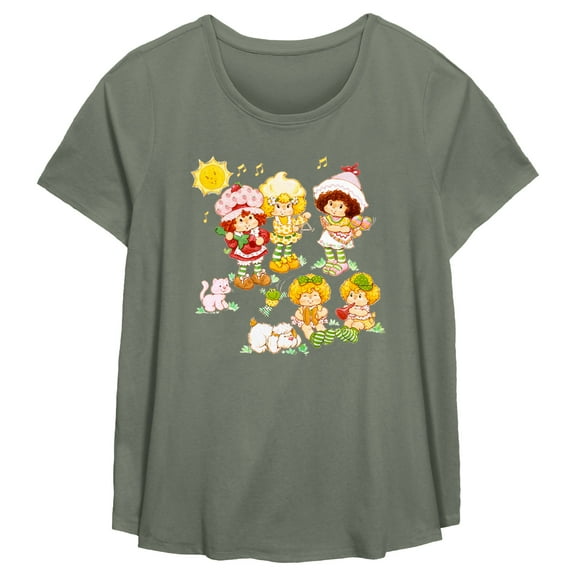 Women's Strawberry Shortcake Berry Musical Friends Graphic T-Shirt