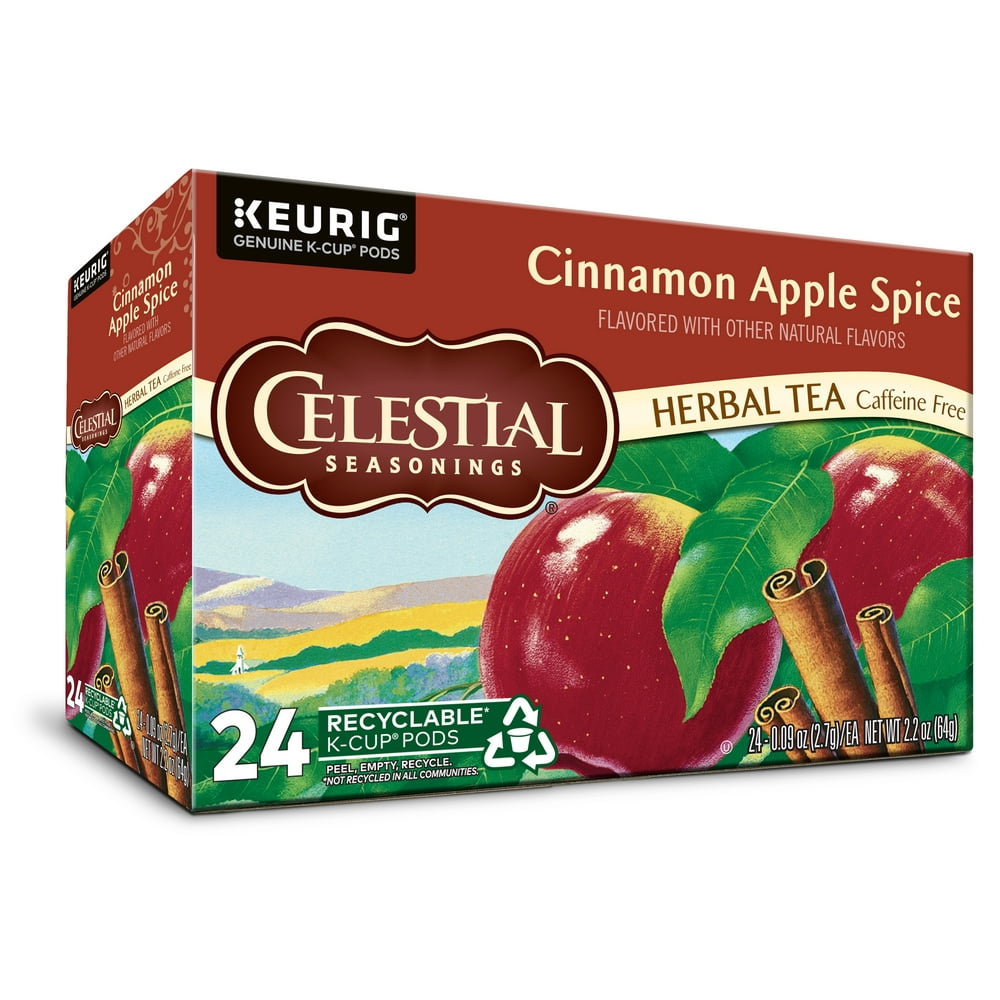Celestial Seasonings Cinnamon Apple Spice Herbal Tea KCup Pods, 24 Ct