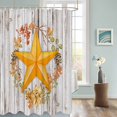 thumbnail image 3 of Fabric Shower Curtain Gray Wood Texture Star Leaf Pattern Shower Curtains with 12 Hooks Waterproof Machine Washable Bath Curtains for Bathroom, 54 x 78in, 3 of 6