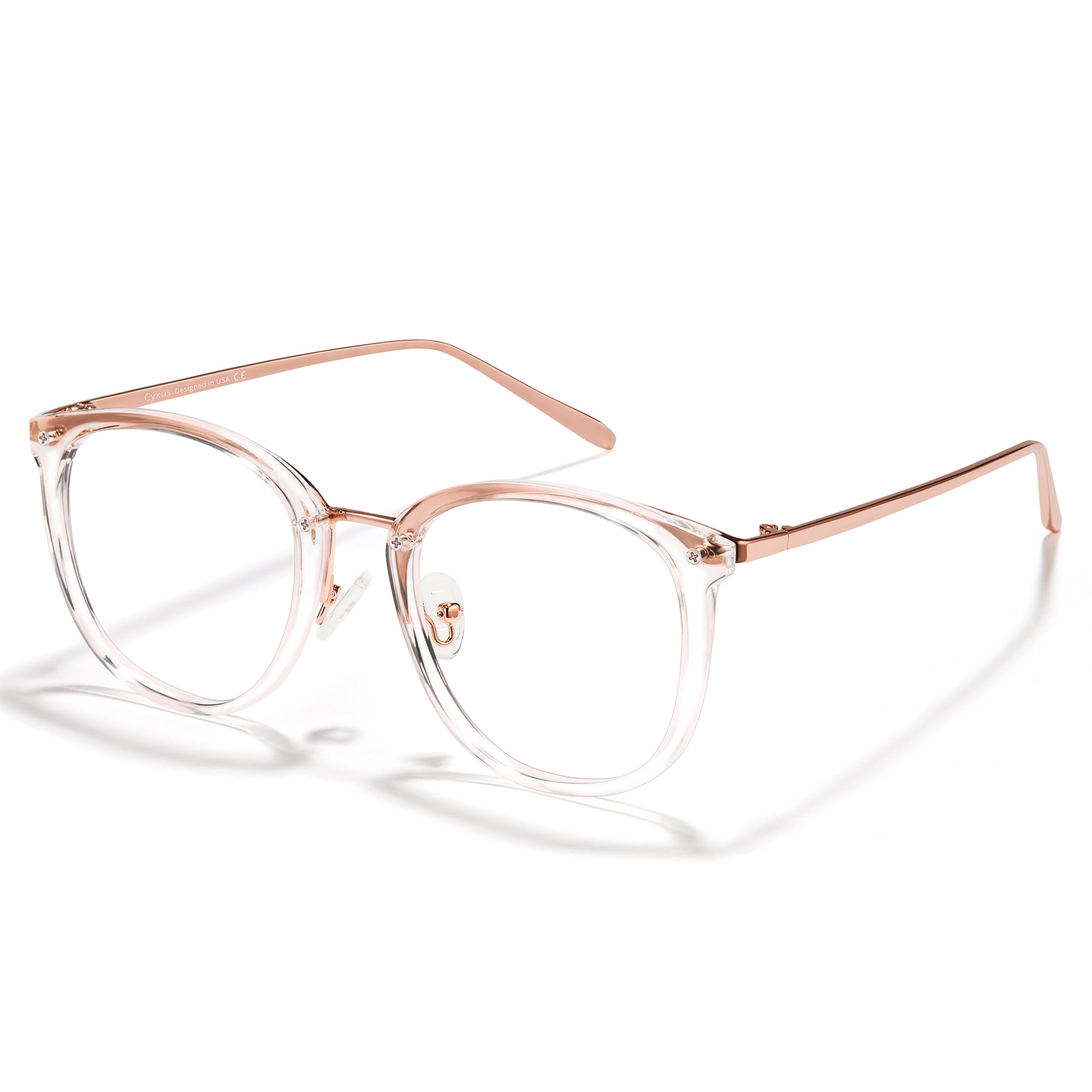 VISOONE Oversized TR90 Blue Light Blocking Glasses - Non-Prescription Fashion Frames For Women (Harvard Style)