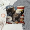 thumbnail image 2 of Nawypu  4th of July American Flag Patriotic Decorative Throw Pillow Cover, Memorial Day America Eagle Stars Stripes Pillowcase, USA Veterans Day Vintage Cushion Case Home Decor, 2 of 5