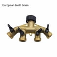 thumbnail image 1 of 4 Way Brass Hose Dispenser Brass Hose Faucet ld, Garden Hose Adapter Connector, 1 of 5