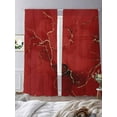 thumbnail image 3 of Abstract Sheer Curtains 84 Inches Long 2 Panels Red Golden Marble Fluid Lines Light Filtering Semi Sheer Window Curtains Drapes for Bedroom Living Room 52"x84", 3 of 7