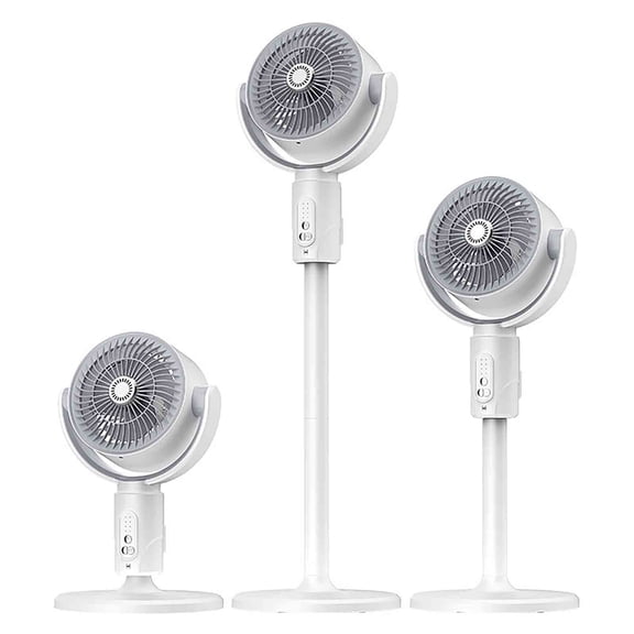Harpi Fan for Bedroom, 180° 90° Oscillating Standing Fan, Air Circulator Floor Fan for Whole Room, 5 Speeds, 8H Timer, DC Motor Quiet Pedestal Fans, 36dB, Adjustable Height, Remote Control