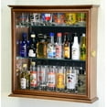thumbnail image 2 of 4 Adjustable Shelves Shot Glass Shotglass Shooter Mini Liquor Display Case Cabinet w/Mirror Back -Walnut, 2 of 9