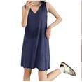 thumbnail image 2 of Timegard Nightgown for Women V-Neck Ruffle Sleeveless Shirt Dress Comfy Soft Tank Dress Sleepwear, 2 of 4
