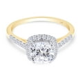 thumbnail image 2 of AFFY 1CT Moissanite Diamond Halo Engagement Ring Cathedral Set in 14K Yellow Gold-7.5, 2 of 6